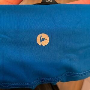 Bright blue yoga pants